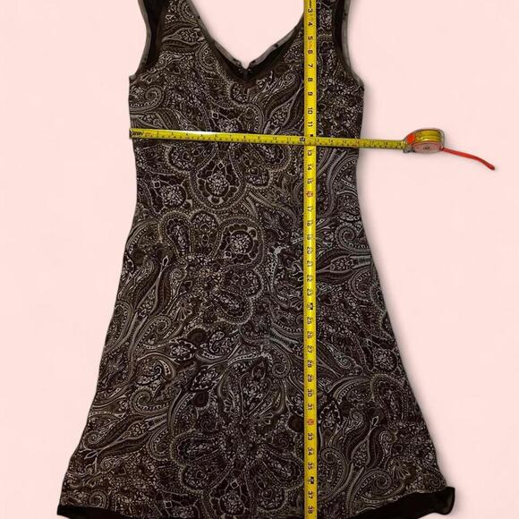 Vtg brown paisley dress old - Picture 4 of 4